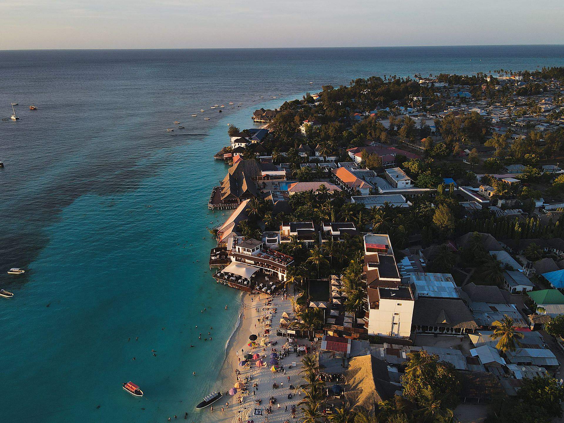 Turquoise sea and white sand at Nungwi, Zanzibar